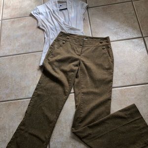 CAbi Ocre Tweed Career Pants Size 2